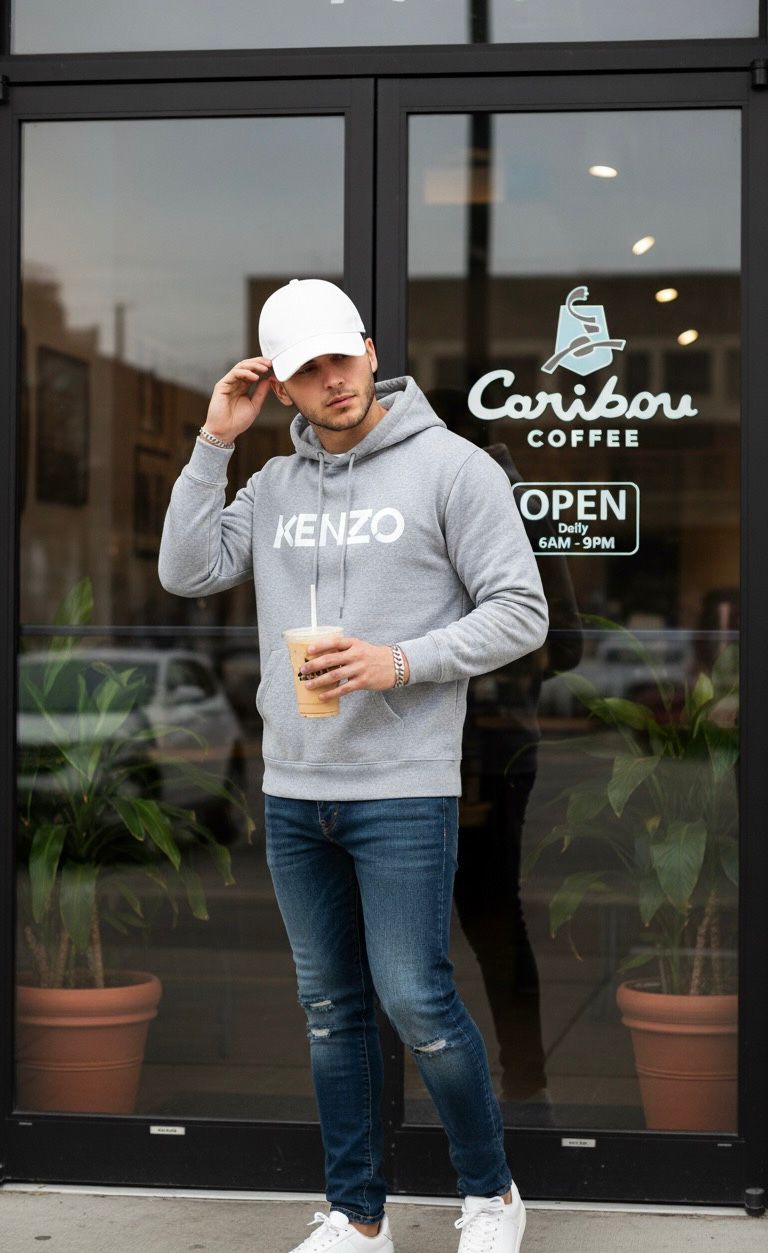 Hoodie à Capuche - Gris Chiné