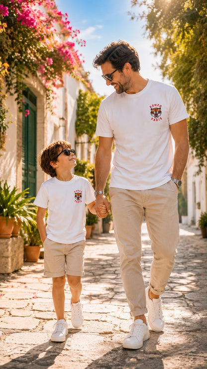 T-shirt - Blanc tigre K rouge