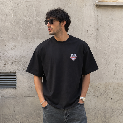 T-Shirt - Noir tête tigre
